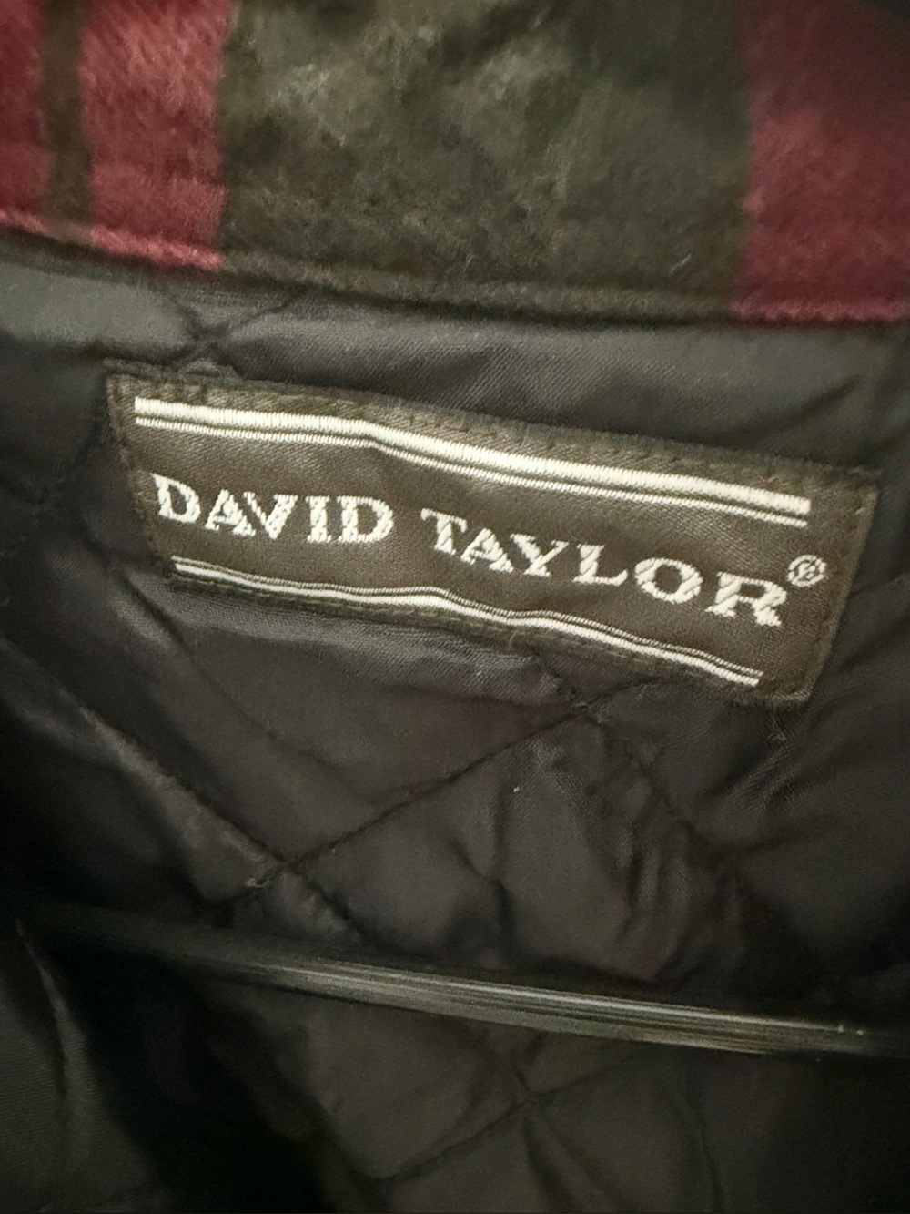 David Taylor Black and Red Lined Flannel Jacket